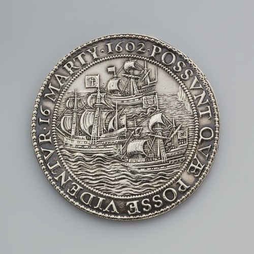 Jacob Wttewaal - zilveren gedenkpenning op de verovering van een Spaans galjoen.