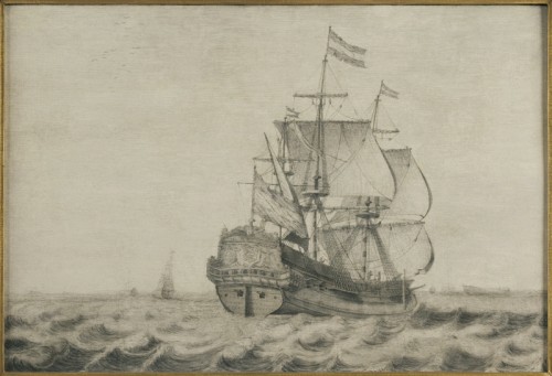 Wigerus Vitringa - Zeegezicht met oorlogsschip Frisia (Klein Frisia)
