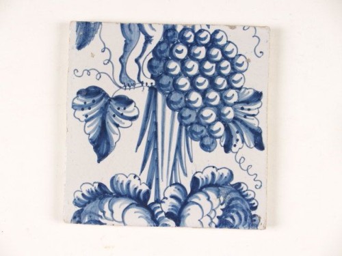 Tegeltableau, incompleet, met een blauwwit decor