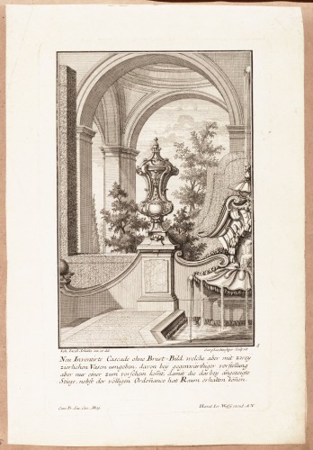 Ornamentprent. Neu inventirte Cascade ohne Brust-Bild.