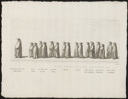 De hofhouding in de begrafenisstoet van prinses Maria Louise, 1765 (Pl. VI)