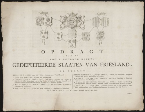 Opdracht aan Gedeputeerde Staten van Friesland