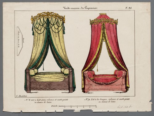 Ornamentprent. Vade-mecum du Tapissieu. Hemelbedden.