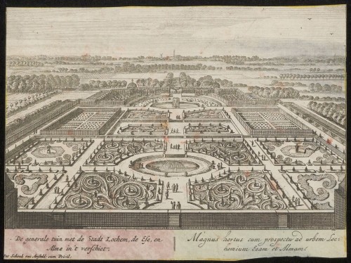 Gezicht op de tuinen van Huis de Voorst