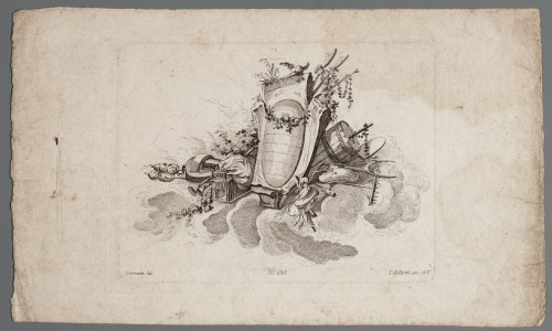 Ornamentprent. Suitte de cartels et de trophées d‘ après la Fosse (kopie).