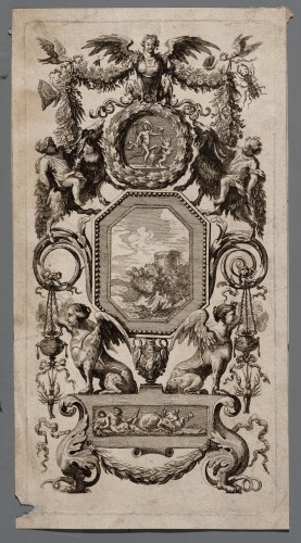 Ornamentprent. Livre De Diverses Grotesques, Peintes Dans Le Cabinet De La Reine Régente, Au Palais Royal (kopie).