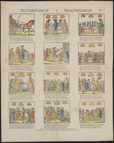 Neemt, kleinen, neemt vrolijk, beziet deze Prent (letter V)