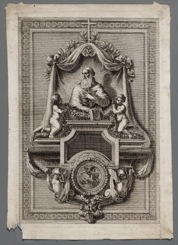 Ornamentprent. Sépultures et épitaphes.