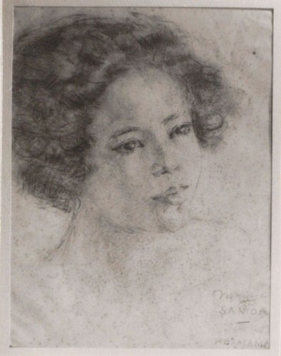 Portret van meisje in sepia