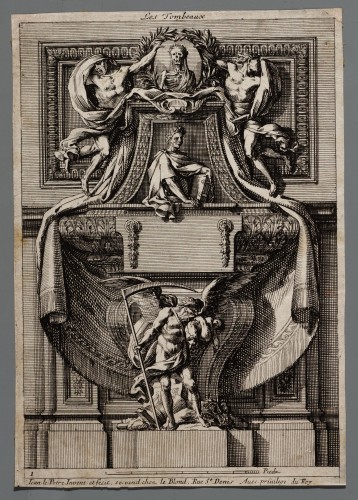 Ornamentprent. Tombeaux ou Mozoles. Titelblad.
