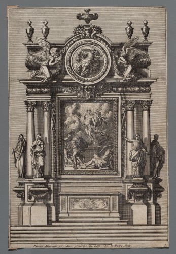 Ornamentprent. Nouveaux dessins d'autels à la romaine.