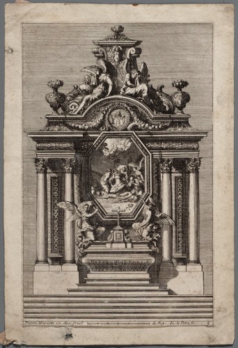 Ornamentprent. Nouveaux dessins d'autels à la romaine.