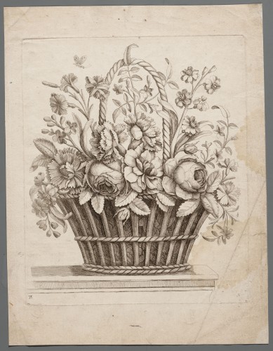 Ornamentprent. Paniers et Corbeilles de Fleurs d'après Nature.
