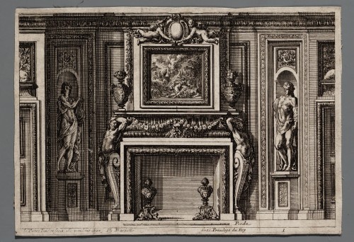 Ornamentprent. Cheminées et lambris.