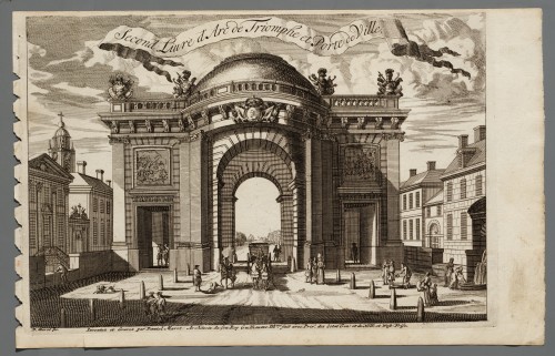Ornamentprent. Second Liure d'Arc de Triomphe et Porte de Ville. Titelblad.