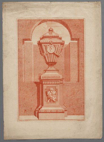 Ornamentprent. Voorbeelden der Lusthof-Cieraaden, zijnde Vaasen, Pedestallen, Orangiebakken, Blompotten En Andere Bijwerken.