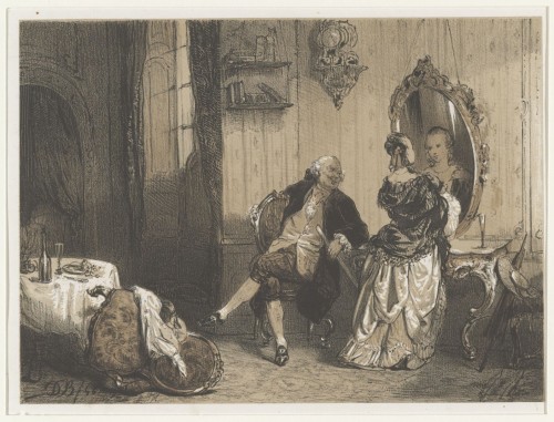 Man en vrouw in achttiende-eeuws interieur