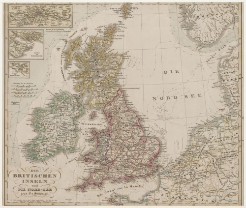 Landkaart van de Britse eilanden