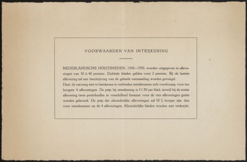 Intekenvoorwaarden voor een serie prenten