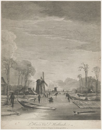 Schaatsers op een kanaal