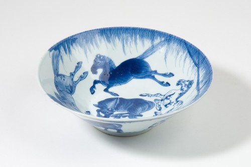 Kom met decor van paarden