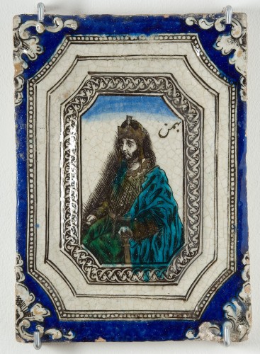 Tegel met decor van portret met koning/vorst