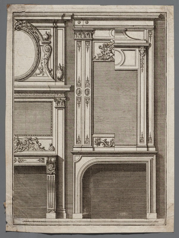 Ornamentprent. Schoorsteenmantels.