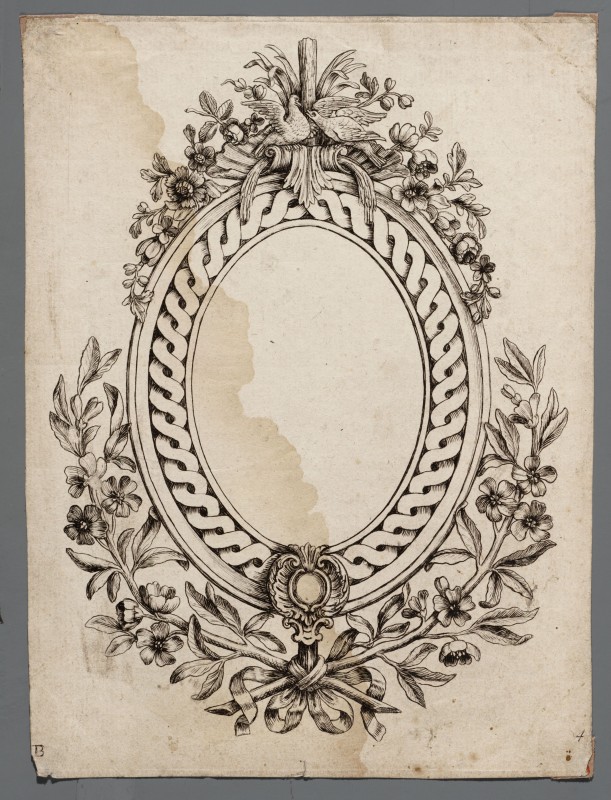 Ornamentprent. Medaillon.