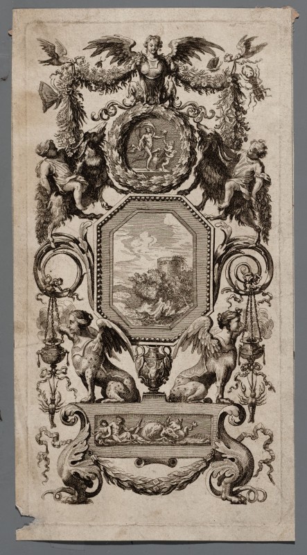 Ornamentprent. Livre De Diverses Grotesques, Peintes Dans Le Cabinet De La Reine Régente, Au Palais Royal (kopie).
