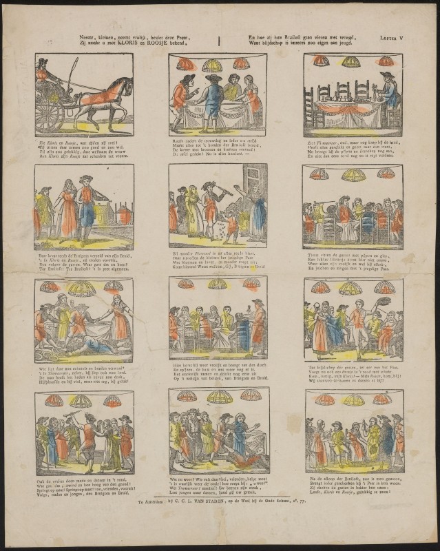 Neemt, kleinen, neemt vrolijk, beziet deze Prent (letter V)