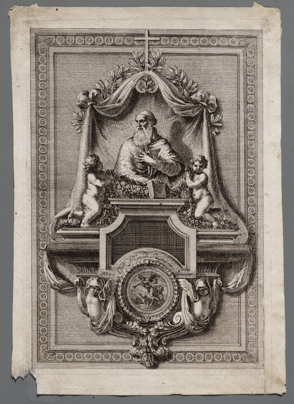 Ornamentprent. Sépultures et épitaphes.