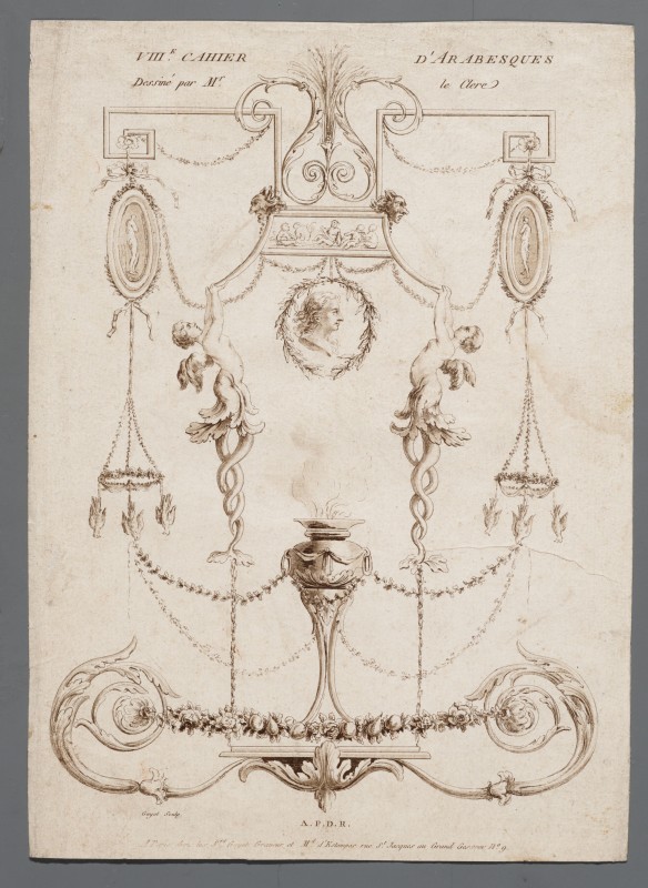 Ornamentprent. VIII.e Cahier d'Arabesques. Titelblad.