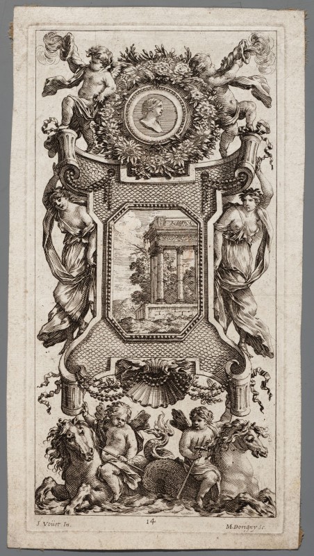 Ornamentprent. Livre de diverses grotesques, peintes dans le Cabinet de la Reine Régente, au Palais Royal.