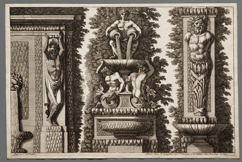 Ornamentprent. Termes, supports et ornements.