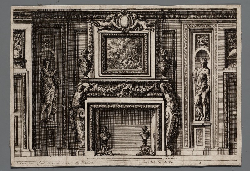 Ornamentprent. Cheminées et lambris.
