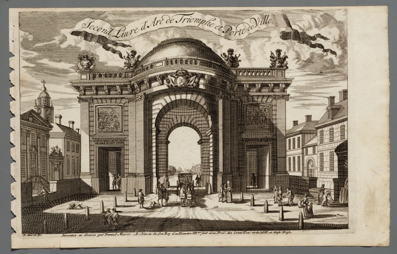 Ornamentprent. Second Liure d'Arc de Triomphe et Porte de Ville. Titelblad.