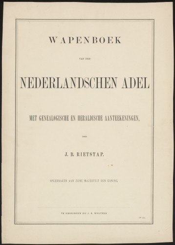 Titelpagina van een boek over de adel