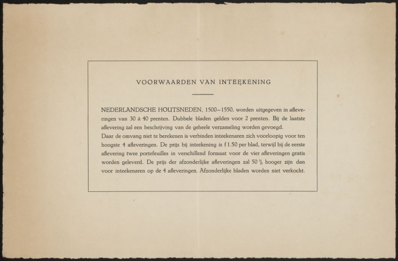 Intekenvoorwaarden voor een serie prenten