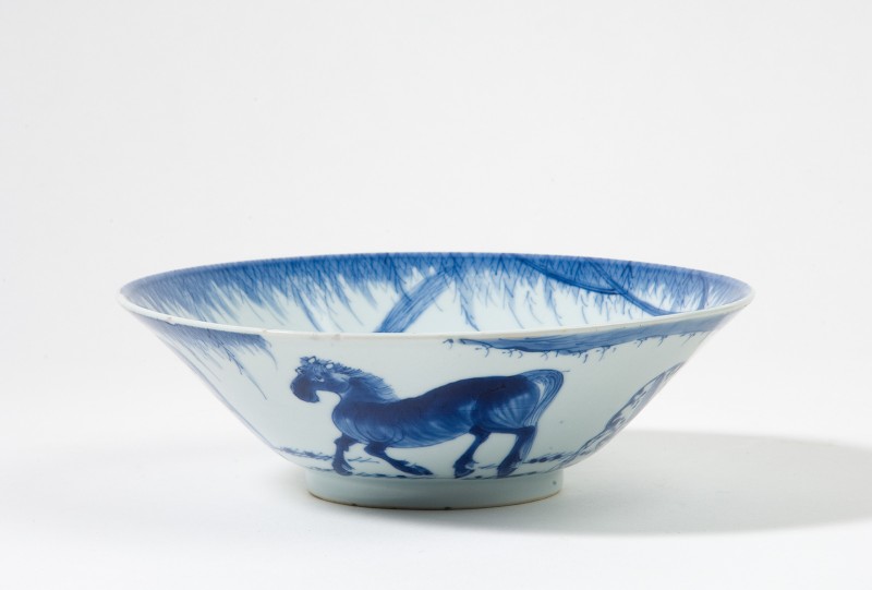 Kom met decor van paarden