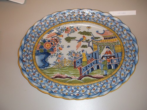 Ovale ajour schaal met chinoiserie decor