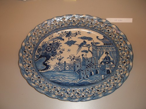 Ovale ajour schaal met chinoiserie decor