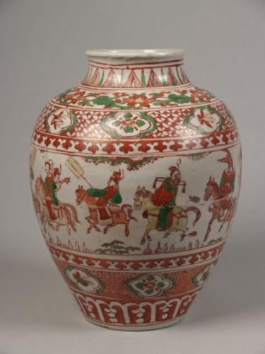 Pot met decor van intocht met rijders te paard