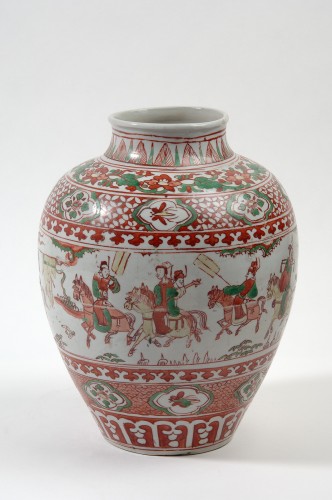 Pot met decor van intocht met rijders te paard