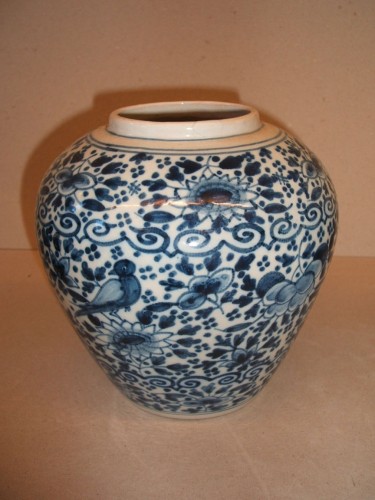 Zalfpot met floraal decor