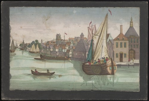 De haven van Dordrecht bij de Rietdijkse poort