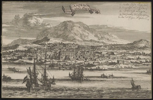 Gezicht op de Perzische stad Bandar Abbas
