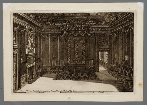 Ornamentprent. Nouveau Livre da Partements. Slaapkamer van paleis het Loo te Apeldoorn.