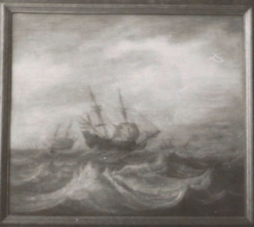 Schepen in wilde zee