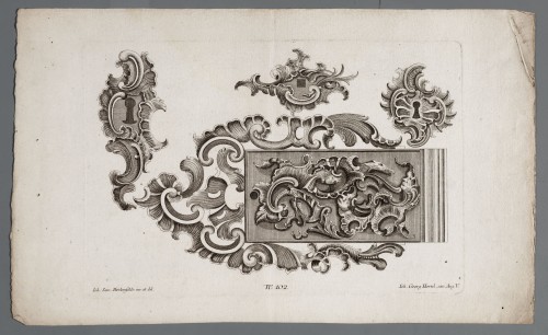 Ornamentprent. Hang- en sluitwerk.