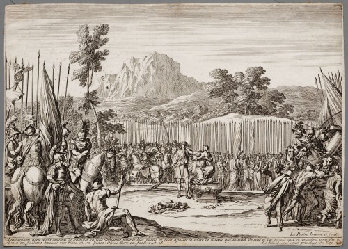 Ornamentprent. Fable. Het offer van Iphigenia.